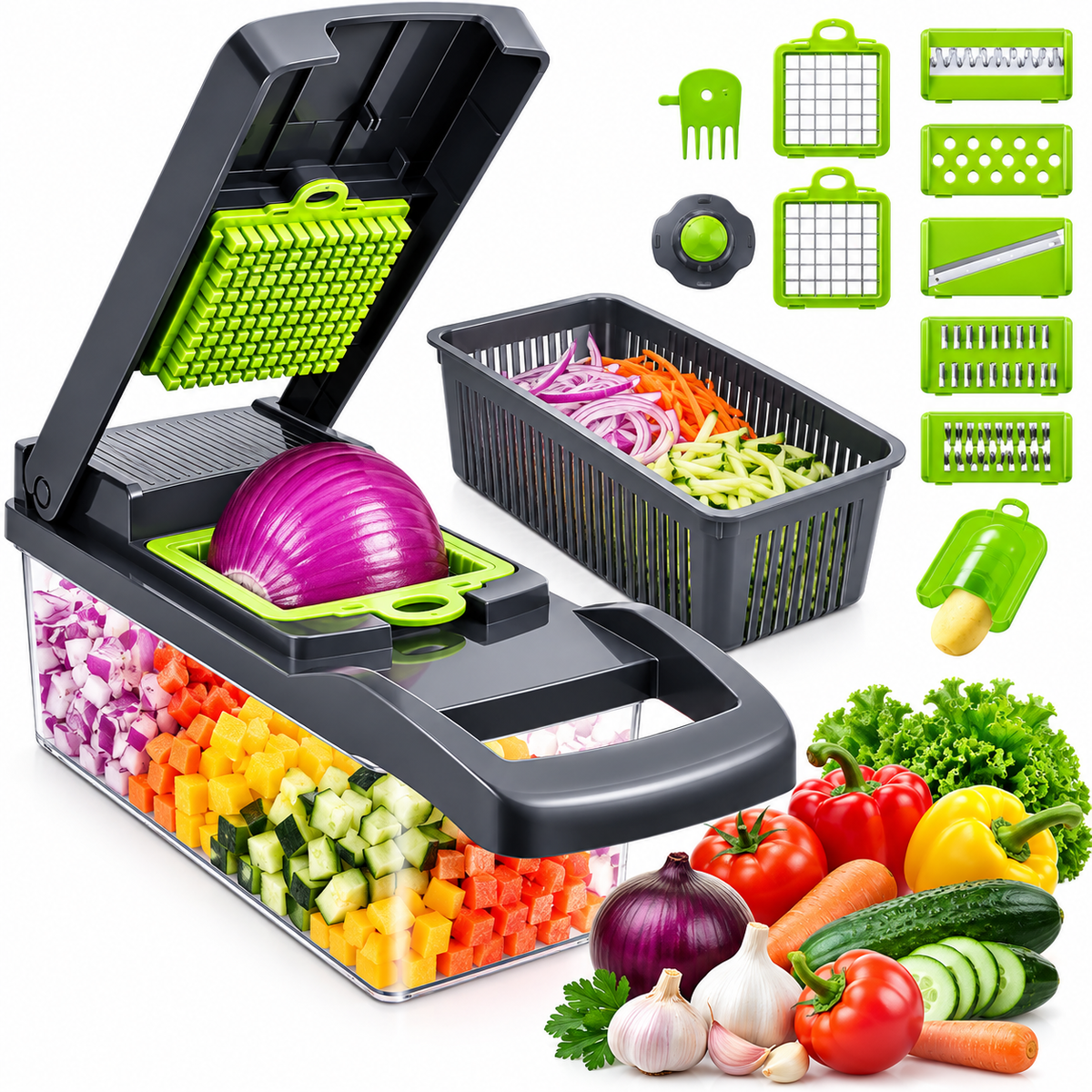 16Pcs Multifunctional Vegetable Chopper