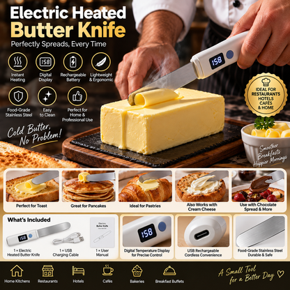 Rechargeable Warm Butter Spreader with LCD Temperature Display