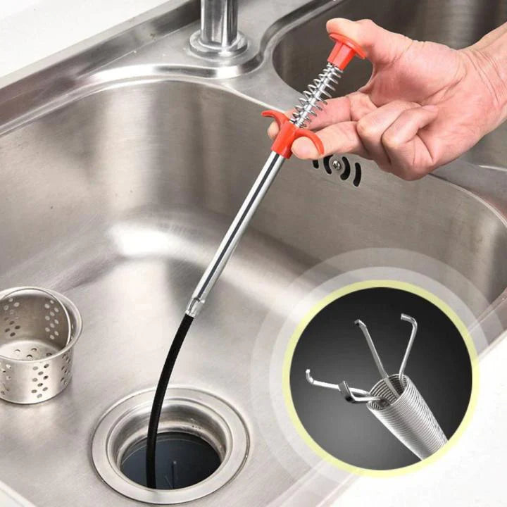 Flexible Drain Cleaning Tool Spring Pipe & Sink Drain Clog Remover Grabber