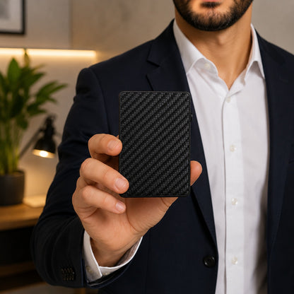 Carbon Fiber Pop Up Card Holder Wallet