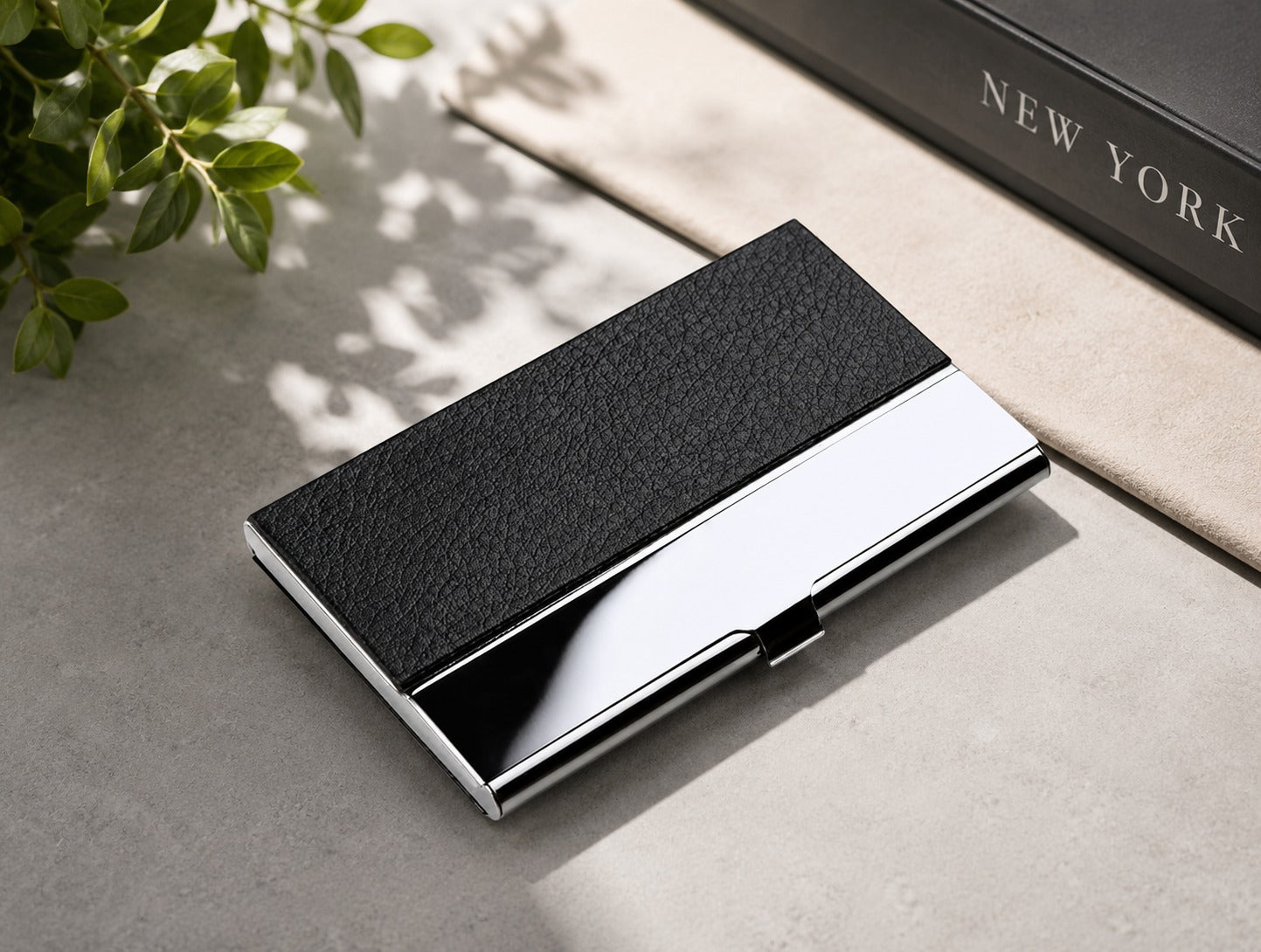 Slim Metal Business Card Holder for Men