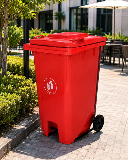 Heavy Duty 2 Wheel Outdoor Garbage Bin with Lid