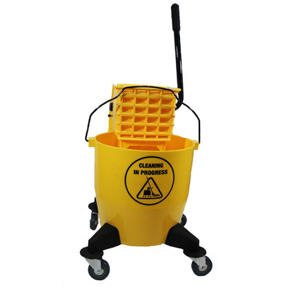 Double Bucket Mopping Trolley with Wheels & Wringer