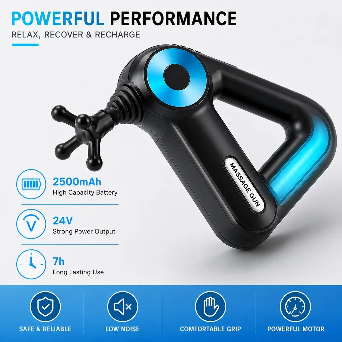 Blueidea Massage Gun BLD 8891, 9 Massage Heads Deep Tissue Percussion Massage