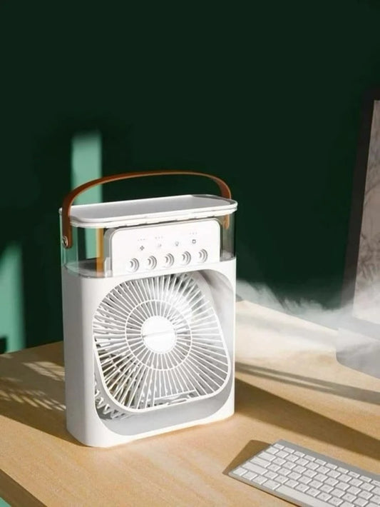 Portable Mini Air Cooler Fan, Personal Evaporative Cooling Fan with Water Mist & LED Light