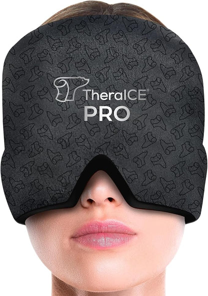 TheraICE Headache & Migraine Relief Cap, 360° Hot & Cold Therapy Ice Head Wrap with TheraGel