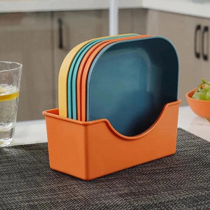 Multi Purpose Square Snack Trays with Storage Holder,