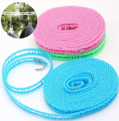 Portable Clothesline Rope with Hooks