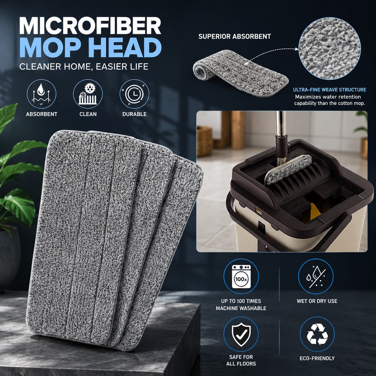 Microfiber Mop Head Refill