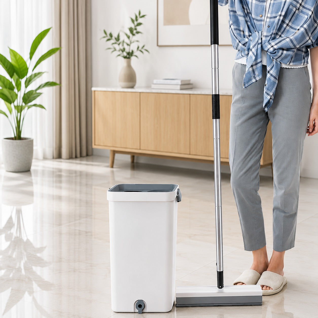 Flat Squeeze Mop with Bucket