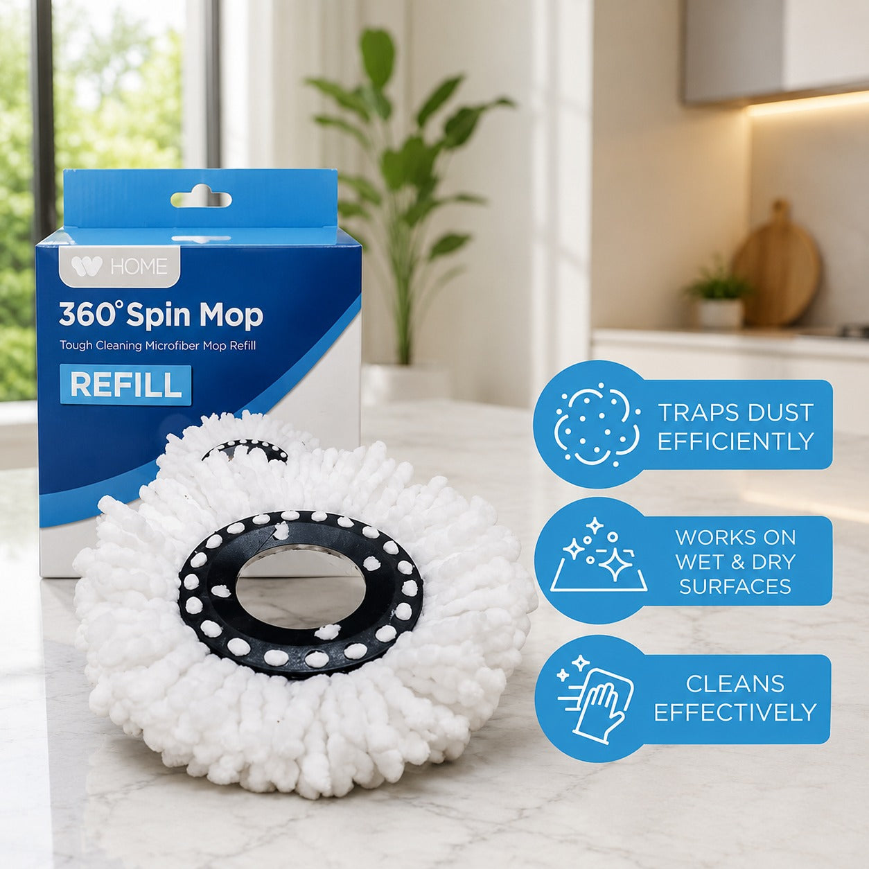 Microfiber Round Mop Replacement Pad