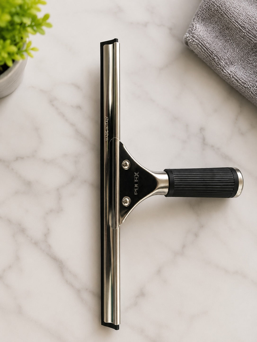Professional Stainless Steel Window Squeegee with Premium Rubber Blade