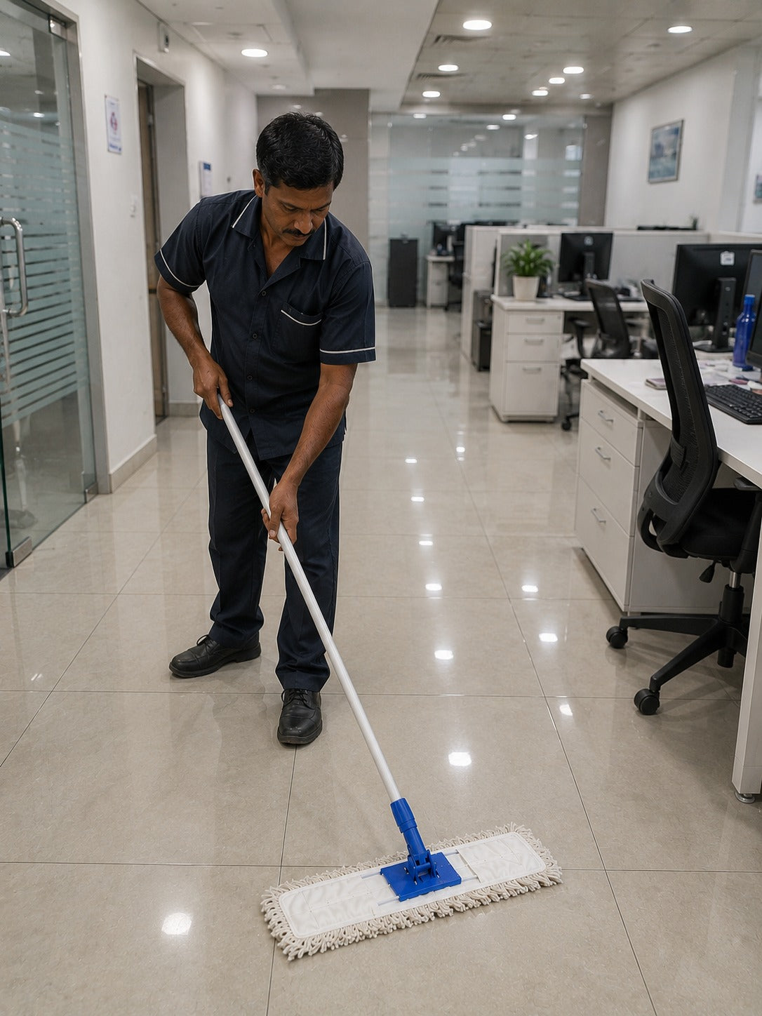 Commercial Dust Mop for Tile, Marble, Hardwood & Office Floor Cleaning