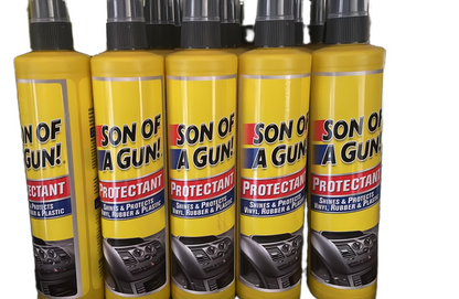 Son of a Gun Protectant spray bottle for vinyl rubber and plastic car interior shine