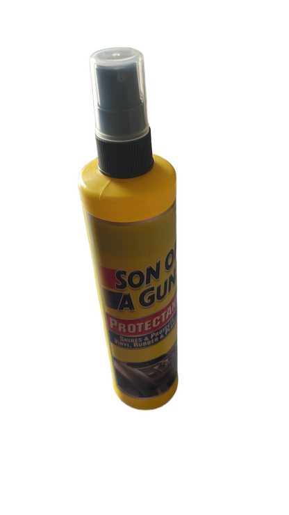 Son of a Gun Protectant spray bottle for vinyl rubber and plastic car interior shine