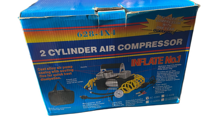628-4X4 Heavy Duty 2 Cylinder Air Compressor – Portable Tyre Inflator for Cars, SUVs, 4x4 & Trucks