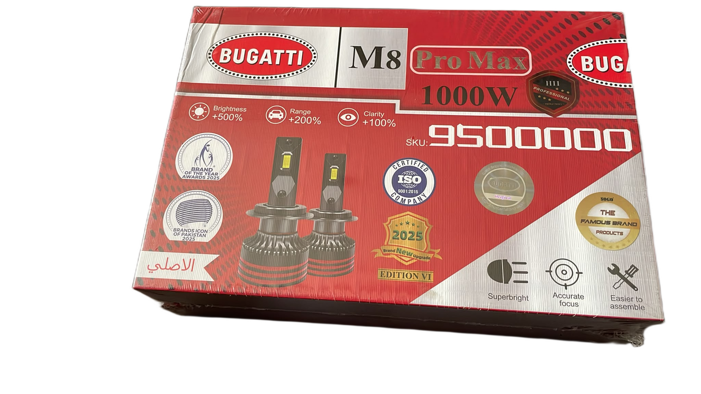 Bugatti M8 ProMax 1000W LED Headlight Bulb Kit – Super Bright Automotive Headlight