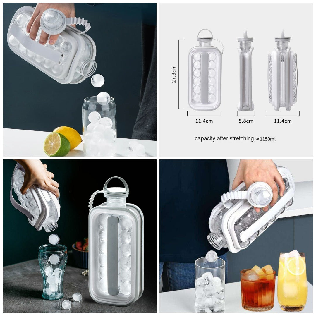 Silicone Ice Cube Mold with Built In Bottle