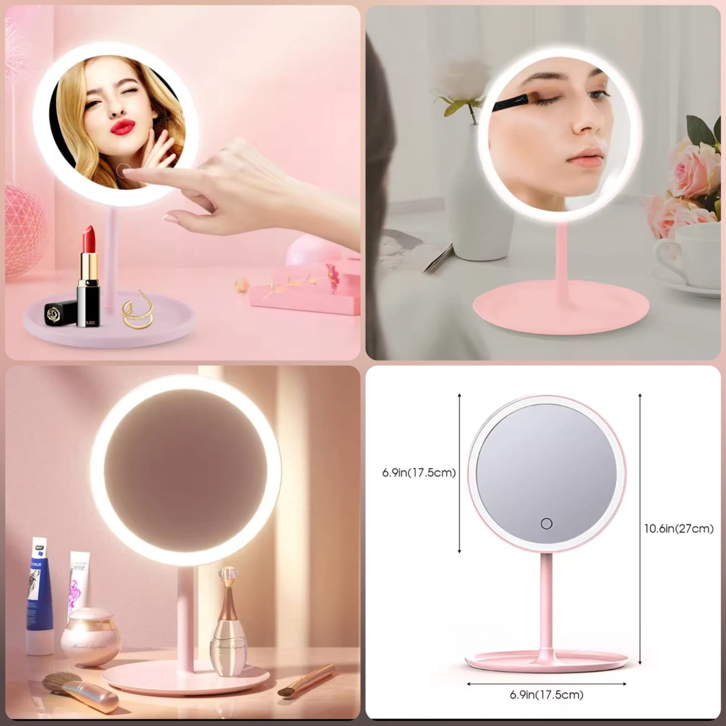 LED Makeup Mirror with Ring Light