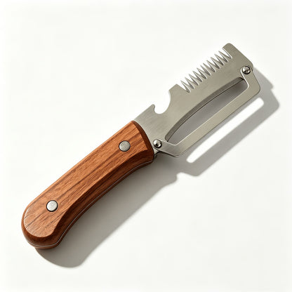 Stainless Steel Vegetable Peeler with Wooden Handle
