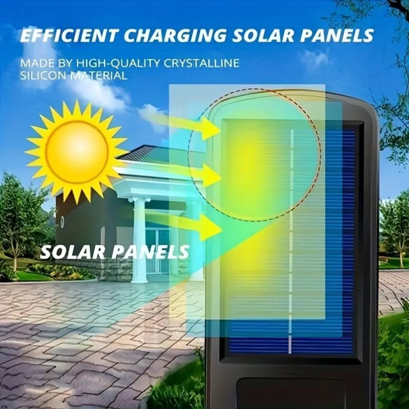 200W Solar-Powered Outdoor Street Light with Transparent LED, Remote Control & Adjustable Motion Sensor