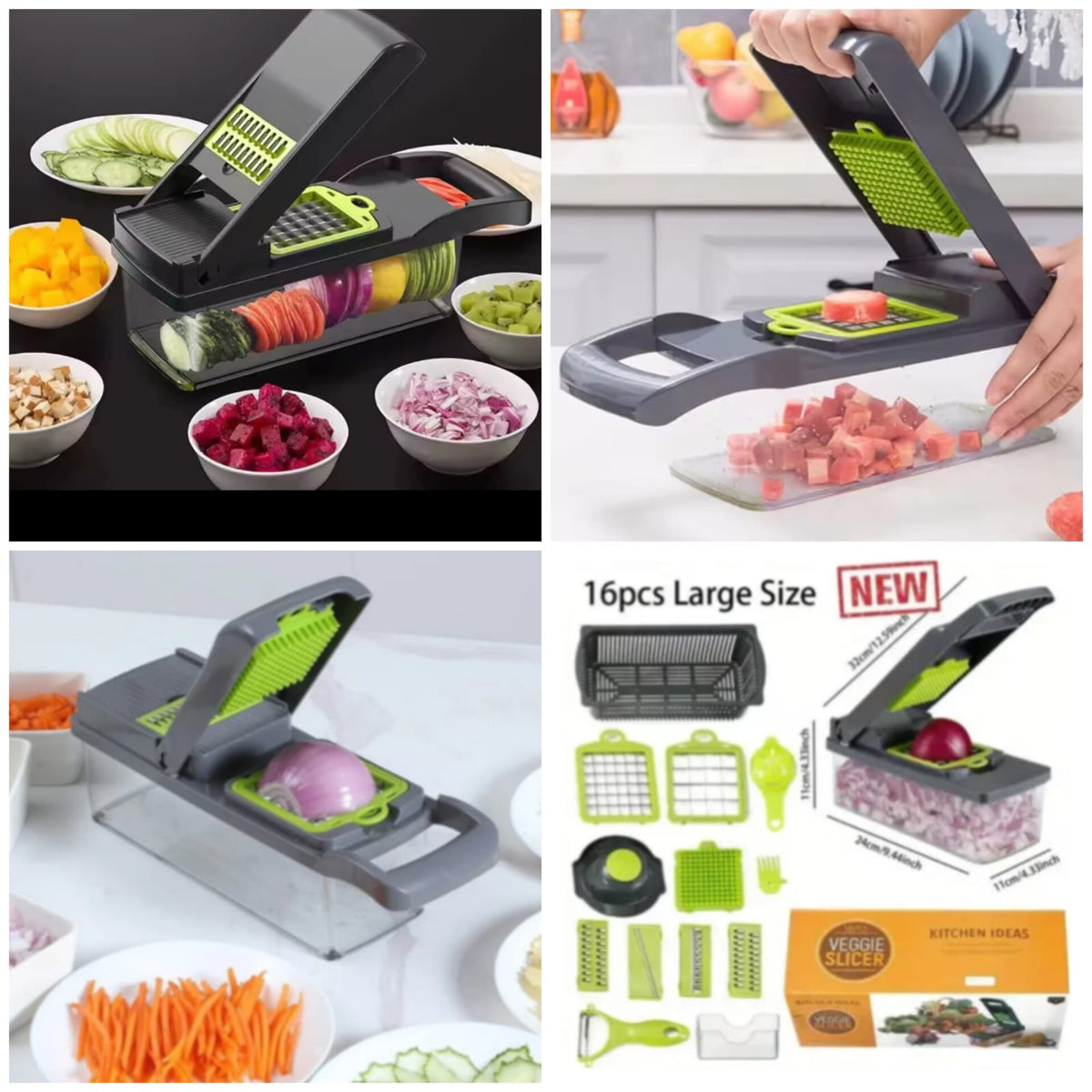 16Pcs Multifunctional Vegetable Chopper