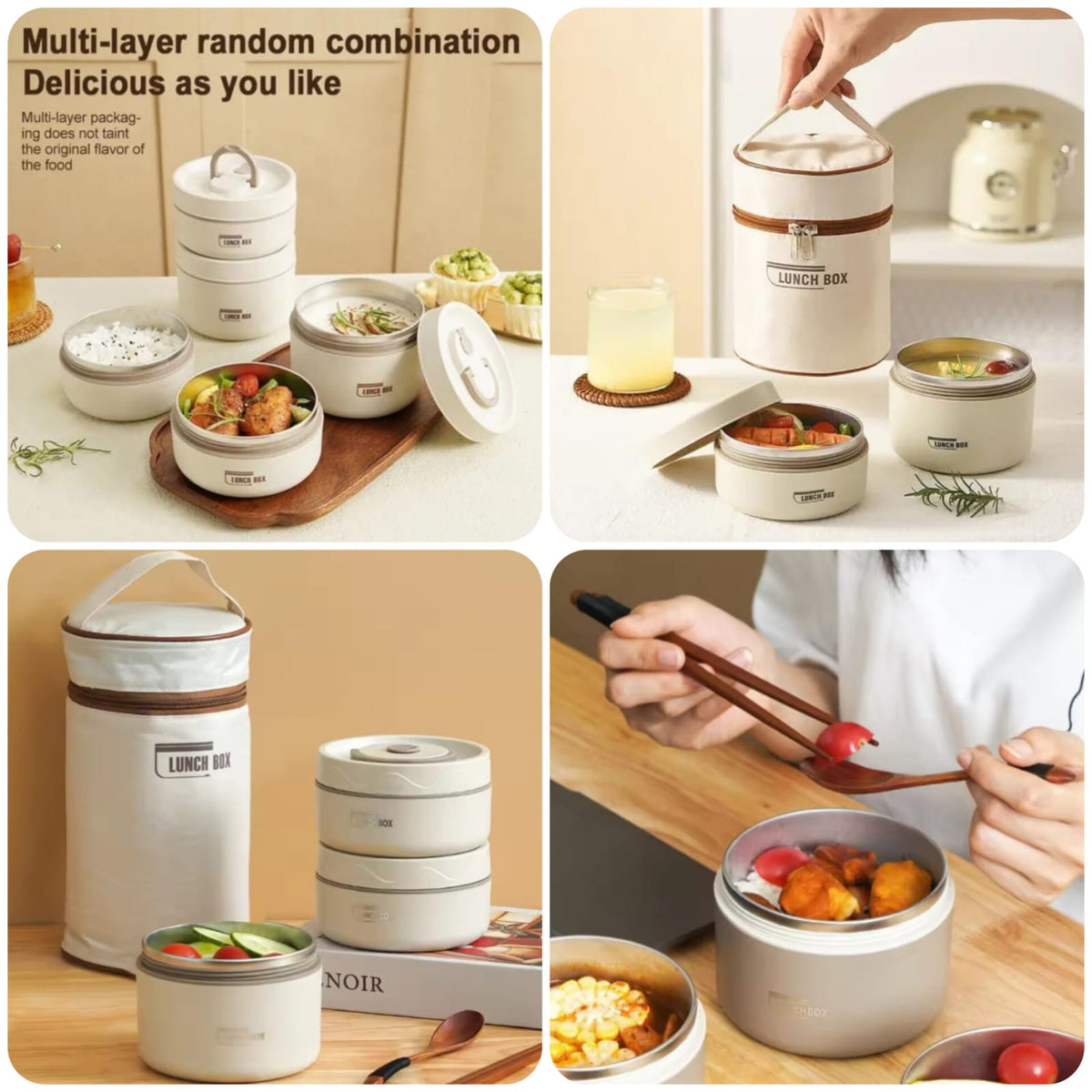Insulated Lunch Box With Thermal Bag 3layer