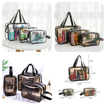 Waterproof PVC Cosmetic Organizer with Handle