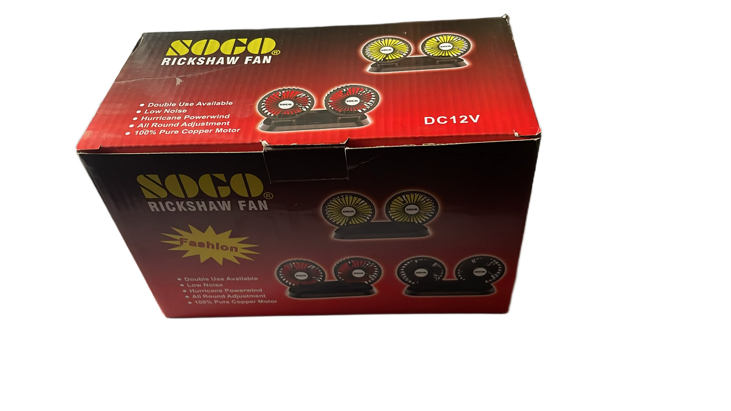 SOGO 12V Dual Head Rickshaw Fan