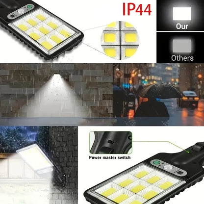 200W Solar-Powered Outdoor Street Light with Transparent LED, Remote Control & Adjustable Motion Sensor