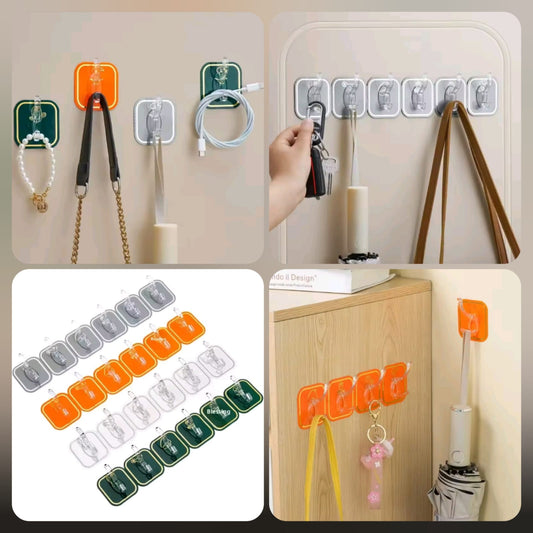 Transparent Adhesive Wall Hooks