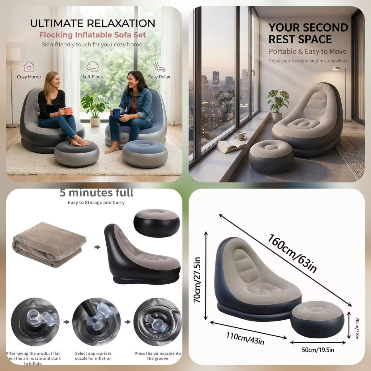 Inflatable Pull Out Sofa Chair,