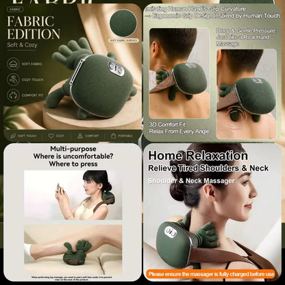 Realistic Hand Massager for Neck & Shoulder, Kneading Human Hand Simulation Massage Device