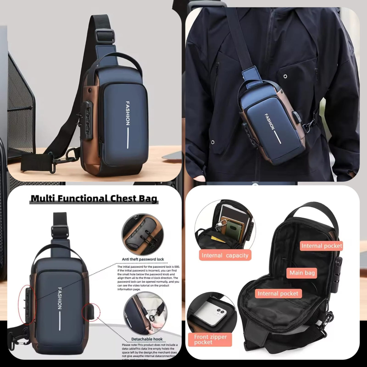 Anti Theft Usb Sling Bag