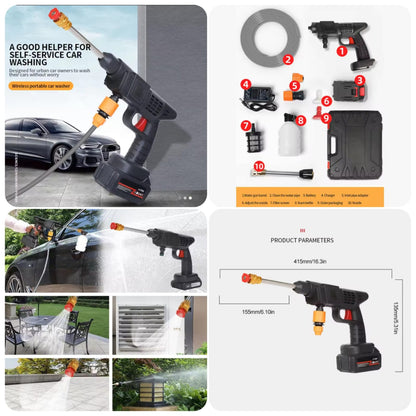 Cordless High-Pressure Car Washer Spray Gun single battery