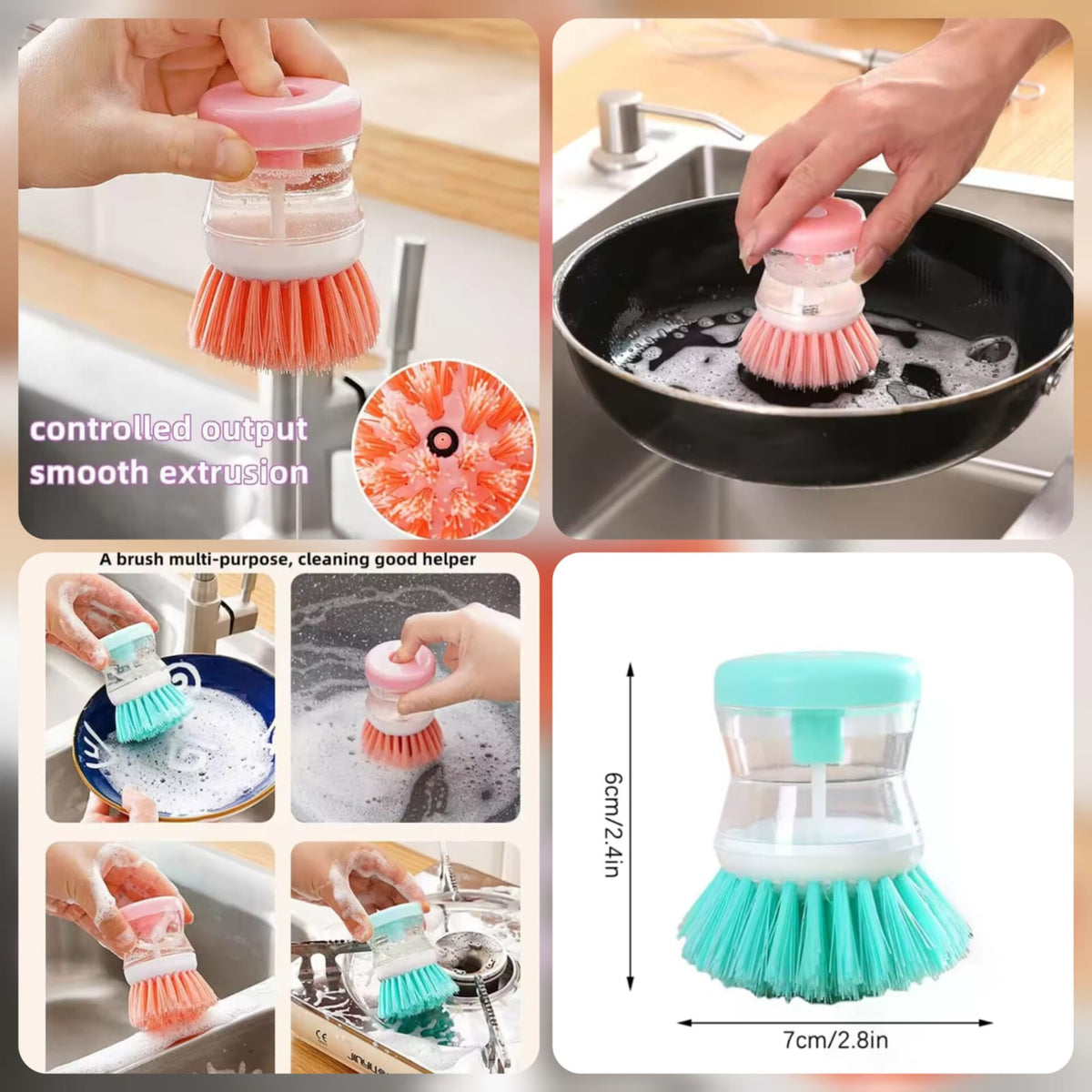 Liquid Soap Dispensing Dish Brush