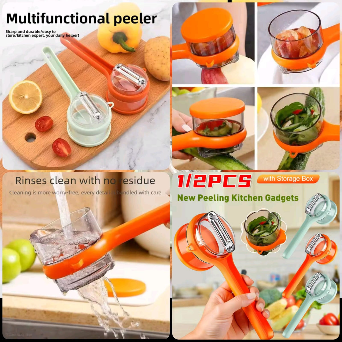 Multifunctional Vegetable Peeler with Container