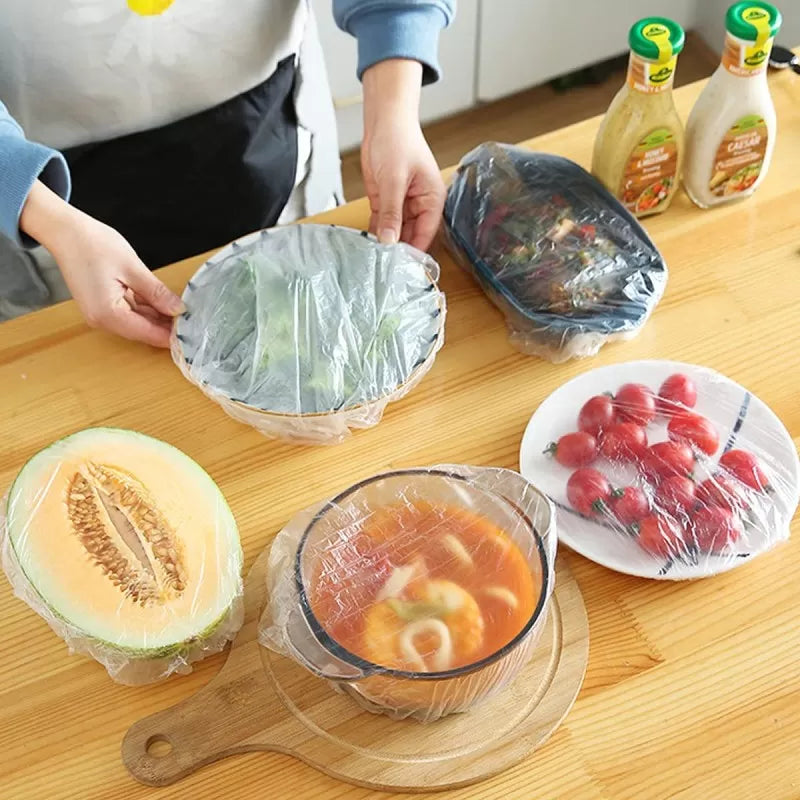 Stretchable Plastic Bowl & Dish Covers, (100 Pcs)