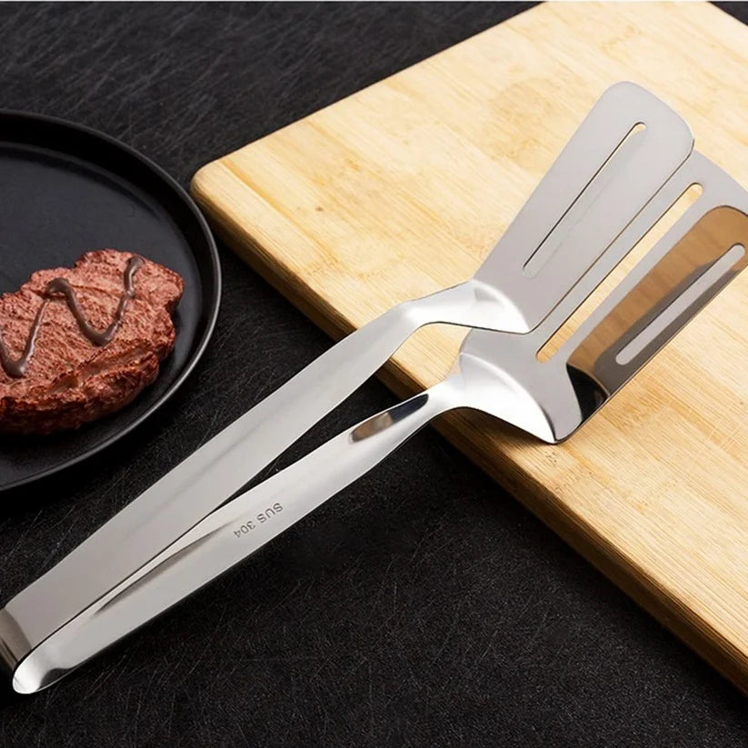 Premium Stainless Steel BBQ Spatula Tongs