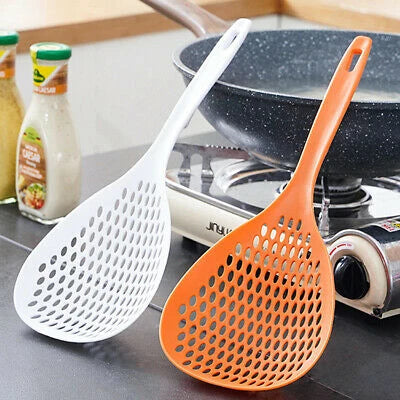Long Handle Kitchen Strainer Scoop for Pasta, Dumplings, Noodles & Vegetables,