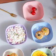 10 Piece Wheat Straw Plate Set with Storage Rack
