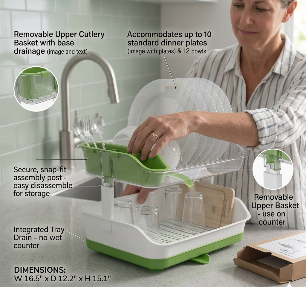 2-Tier Dish Drying Rack