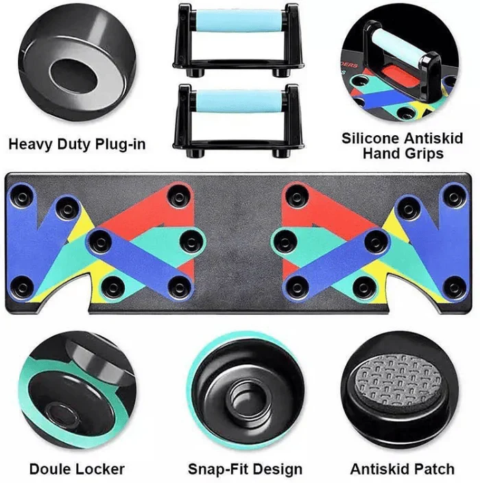 Multi-Function Push-Up Bar Board with Detachable Handles,
