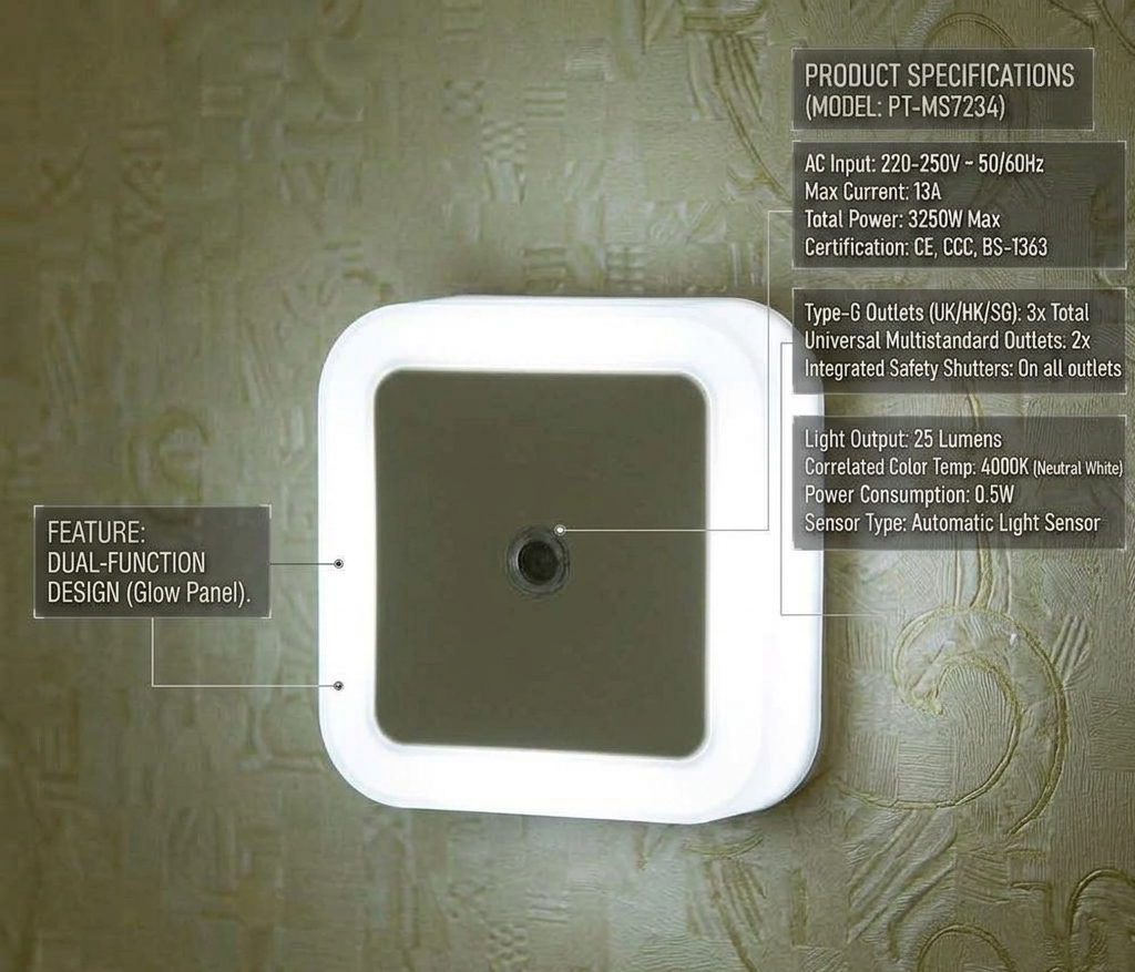 Plug-In LED Sensor Night Light