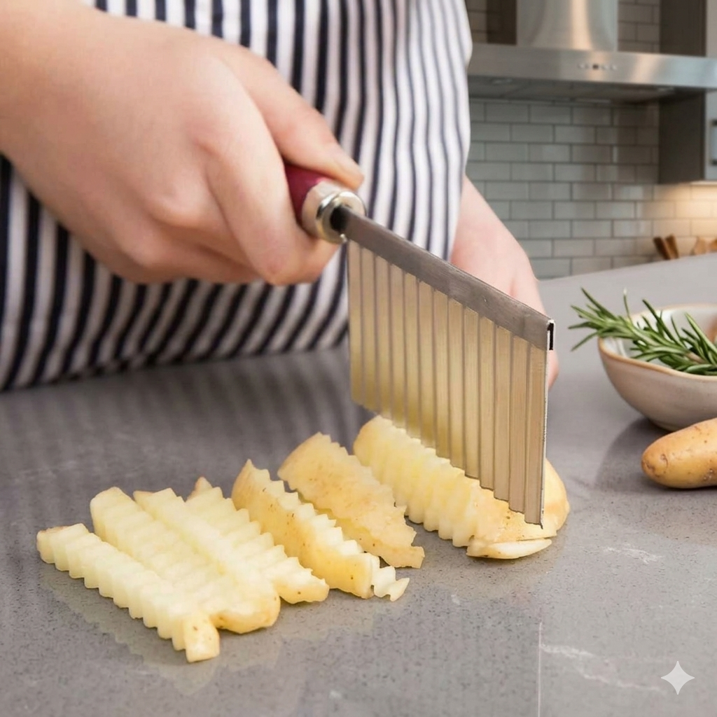 Stainless Steel Crinkle Cutter Knife