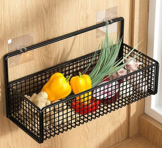 Black Metal Wall Basket,