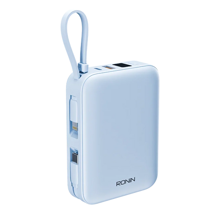 RONIN Power Bank with Built-In Lightning & USB-C Cables  Compact Fast Charging Portable Charger