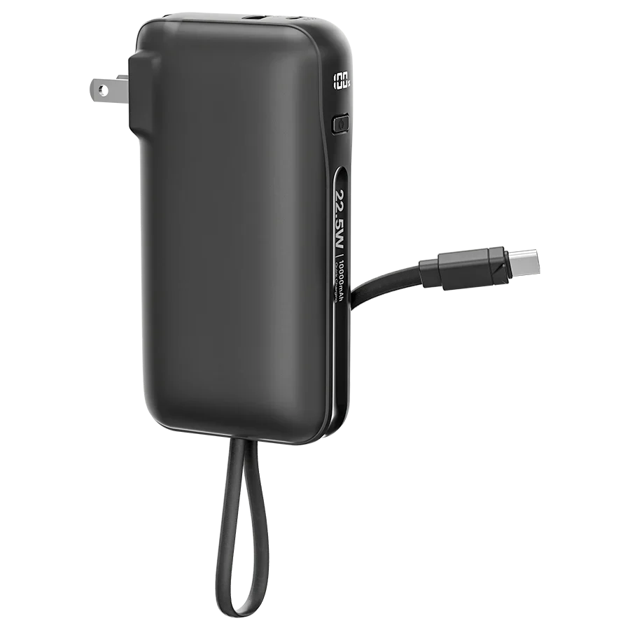 RONIN R-705 Power Bank with Built-In Wall Plug