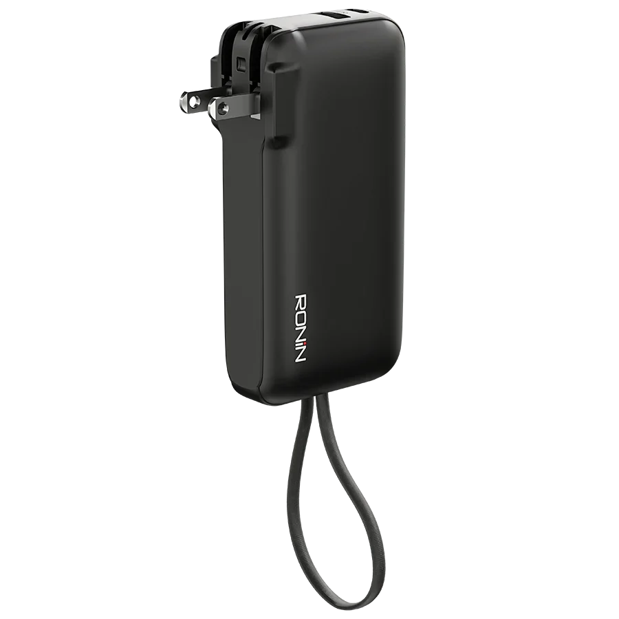 RONIN R-705 Power Bank with Built-In Wall Plug