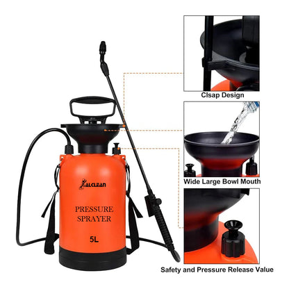 5L Manual Pressure Sprayer Garden & Multi Purpose Hand Pump Sprayer